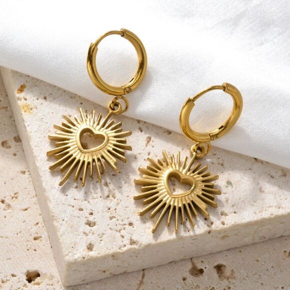 Anthropologie Jewelry - Heart Hoop Earring M394